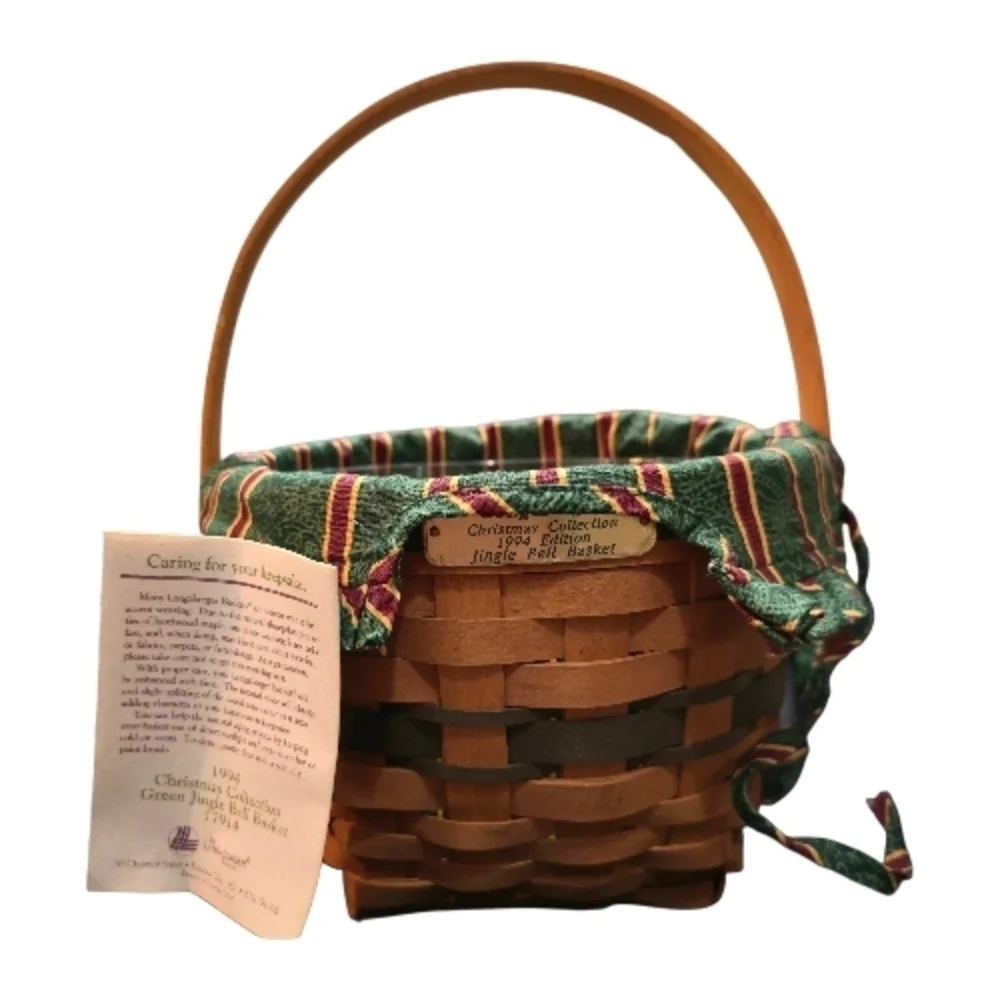 Longaberger Christmas Collection 1994 Jingle Bell Basket Excellent Condition
